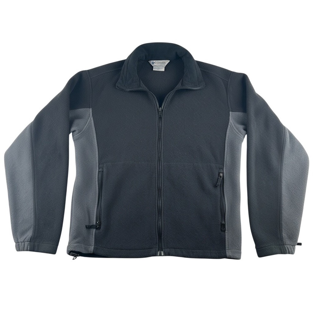 Columbia‎ Mens Interchange Fleece Jacket Gray Black Full Zip SM6010 Size M